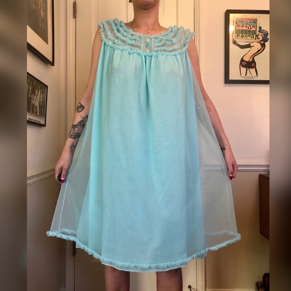 Vintage Other - 60s Vintage Blue Baby Doll Nightie